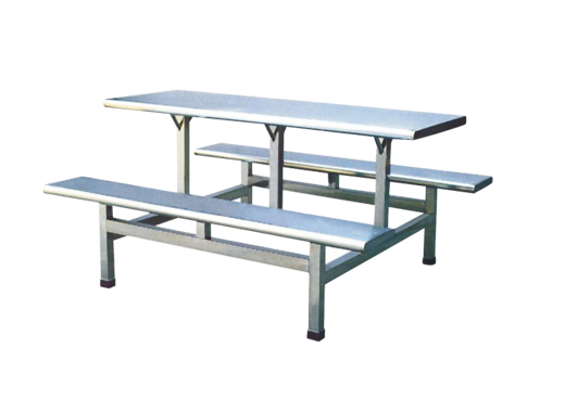 Six-person stainless steel stool dining table