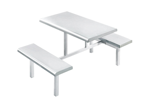 Four-seat stainless steel bench