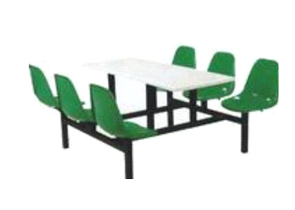 六人玻璃钢靠背椅餐桌