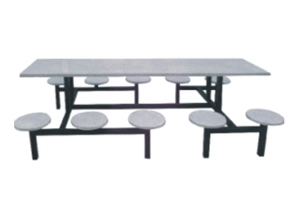 十人玻璃钢圆凳餐桌